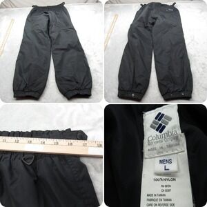 Columbia Over Pants Men Large Black Waterproof Rain Outdoor Hiking Ski VTG 32x31